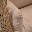 LeisureMod Mendoza Light Brown Wicker Patio Double Swing Chair in Beige
