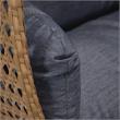 LeisureMod Mendoza Light Brown Wicker Patio Double Swing Chair in Charcoal