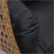 LeisureMod Mendoza Light Brown Wicker Patio Double Swing Chair in Dark Gray