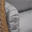 LeisureMod Mendoza Light Brown Wicker Patio Double Swing Chair in Light Grey