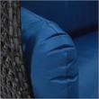 LeisureMod Mendoza Charcoal Wicker Patio Double Swing Chair in Blue