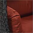LeisureMod Mendoza Charcoal Wicker Patio Double Swing Chair in Cherry