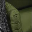 LeisureMod Mendoza Charcoal Wicker Patio Double Swing Chair in Dark Green
