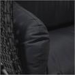 LeisureMod Mendoza Charcoal Wicker Patio Double Swing Chair in Dark Grey