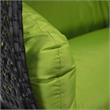 LeisureMod Mendoza Charcoal Wicker Patio Double Swing Chair in Light Green