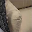 LeisureMod Mendoza Charcoal Wicker Patio Double Swing Chair in Taupe