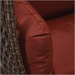 LeisureMod Mendoza Dark Brown Wicker Patio Double Swing Chair in Cherry