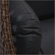 LeisureMod Mendoza Dark Brown Wicker Patio Double Swing Chair in Dark Gray