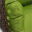 LeisureMod Mendoza Dark Brown Wicker Patio Double Swing Chair in Light Green
