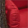 LeisureMod Mendoza Dark Brown Wicker Patio Double Swing Chair in Red
