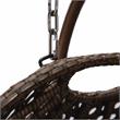 LeisureMod Mendoza Dark Brown Wicker Patio Double Swing Chair in Red