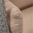 LeisureMod Mendoza Light Gray Wicker Patio Double Swing Chair in Beige