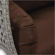LeisureMod Mendoza Light Gray Wicker Patio Double Swing Chair in Brown