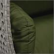 LeisureMod Mendoza Light Gray Wicker Patio Double Swing Chair in Dark Green