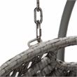 LeisureMod Mendoza Light Gray Wicker Patio Double Swing Chair in Dark Green