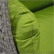LeisureMod Mendoza Light Gray Wicker Patio Double Swing Chair in Light Green