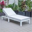 LeisureMod Chelsea Aluminum Outdoor Chaise Lounge Chair With Light Grey Cushion