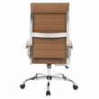 LeisureMod Benmar High-Back Mid-Century Modern Leather Office Chair in Brown