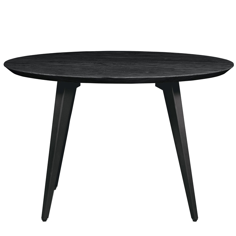 LeisureMod Ravenna Round Ebony Wood 47