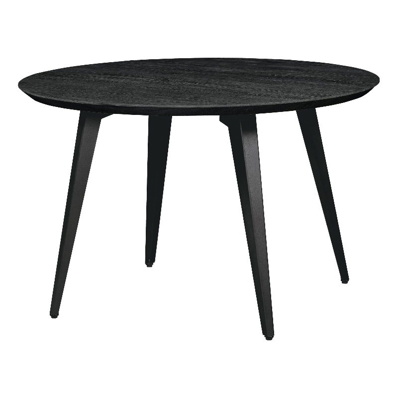 LeisureMod Ravenna Round Ebony Wood 47