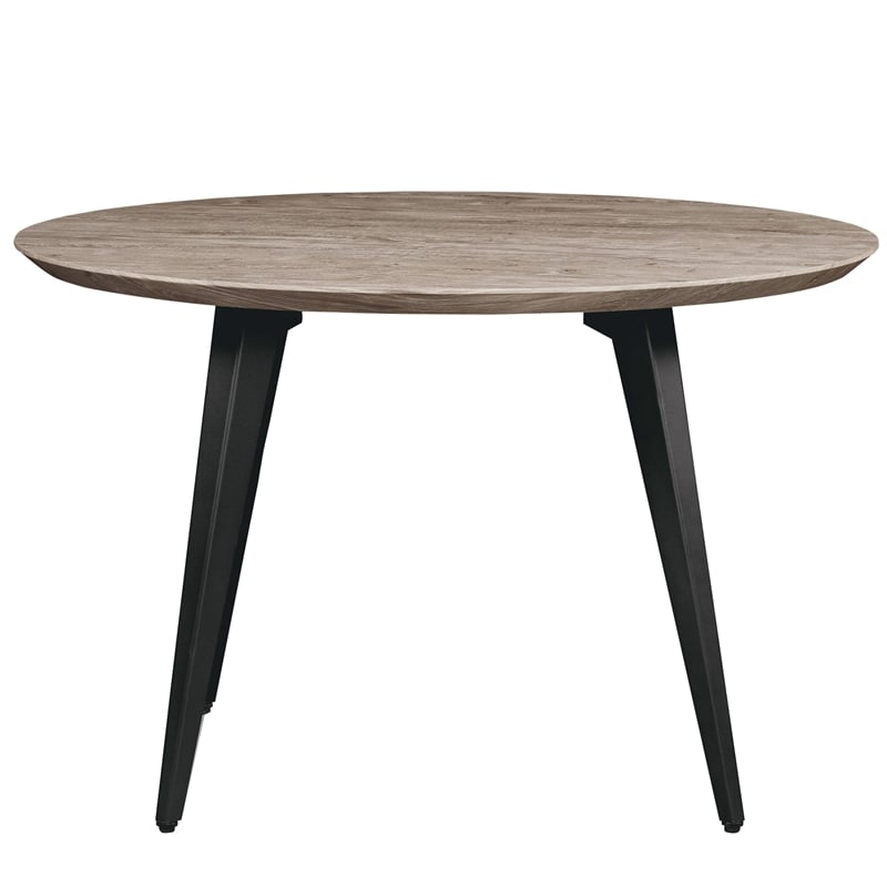 LeisureMod Ravenna Round Weathered Oak Wood 47