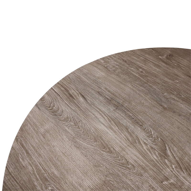 LeisureMod Ravenna Round Weathered Oak Wood 47