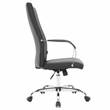LeisureMod Sonora Modern High-Back Leather Conference Office Chair in Black