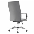 LeisureMod Sonora Modern High-Back Leather Conference Office Chair in Gray