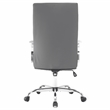 LeisureMod Sonora Modern High-Back Leather Conference Office Chair in Gray