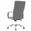 LeisureMod Sonora Modern High-Back Leather Conference Office Chair in Gray
