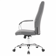 LeisureMod Sonora Modern High-Back Leather Conference Office Chair in Gray