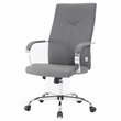 LeisureMod Sonora Modern High-Back Leather Conference Office Chair in Gray