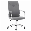 LeisureMod Sonora Modern High-Back Leather Conference Office Chair in Gray