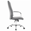 LeisureMod Sonora Modern High-Back Leather Conference Office Chair in Gray