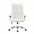 LeisureMod Sonora Modern High-Back Leather Conference Office Chair in White