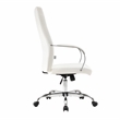 LeisureMod Sonora Modern High-Back Leather Conference Office Chair in White