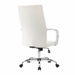 LeisureMod Sonora Modern High-Back Leather Conference Office Chair in White