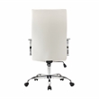 LeisureMod Sonora Modern High-Back Leather Conference Office Chair in White