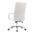 LeisureMod Sonora Modern High-Back Leather Conference Office Chair in White