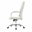 LeisureMod Sonora Modern High-Back Leather Conference Office Chair in White