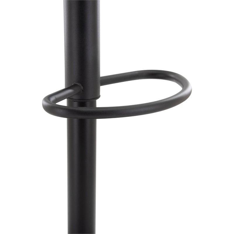 LeisureMod Tilbury Modern Adjustable Height & swivel Bar Stool in Charcoal Black