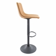 LeisureMod Tilbury Modern Adjustable Height & swivel Bar Stool in Light Brown