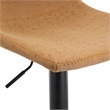 LeisureMod Tilbury Modern Adjustable Height & swivel Bar Stool in Light Brown