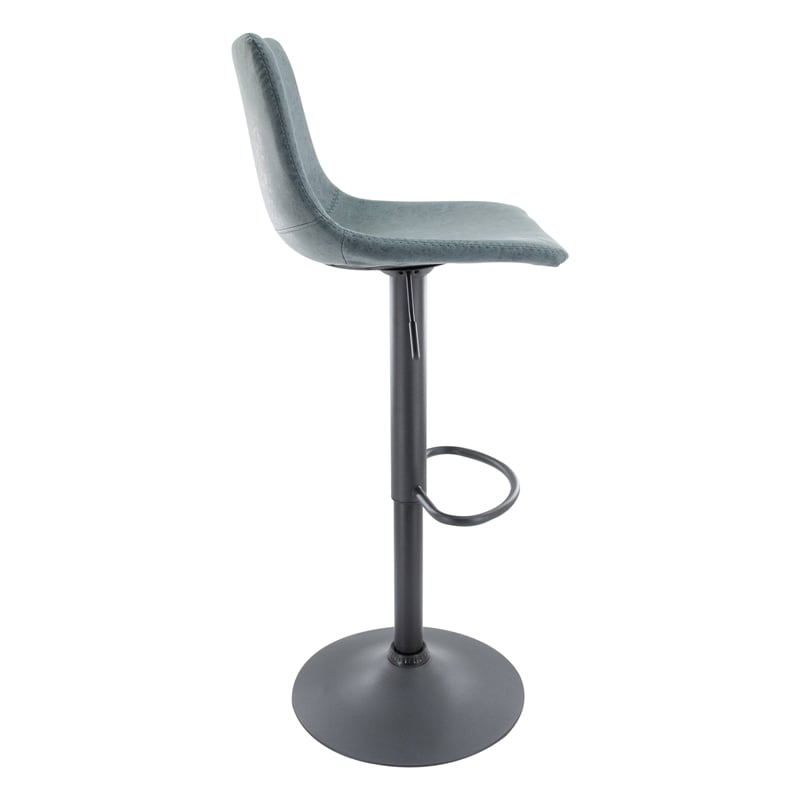 LeisureMod Tilbury Modern Adjustable Height & swivel Bar Stool in Peacock Blue