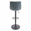 LeisureMod Tilbury Modern Adjustable Height & swivel Bar Stool in Peacock Blue