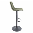 LeisureMod Tilbury Modern Adjustable Height & swivel Bar Stool in Olive Green