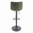 LeisureMod Tilbury Modern Adjustable Height & swivel Bar Stool in Olive Green