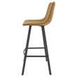 LeisureMod Elland Modern Upholstered Leather Bar Stool in Light Brown