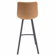LeisureMod Elland Modern Upholstered Leather Bar Stool in Light Brown