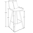 LeisureMod Elland Modern Upholstered Leather Bar Stool in Light Brown